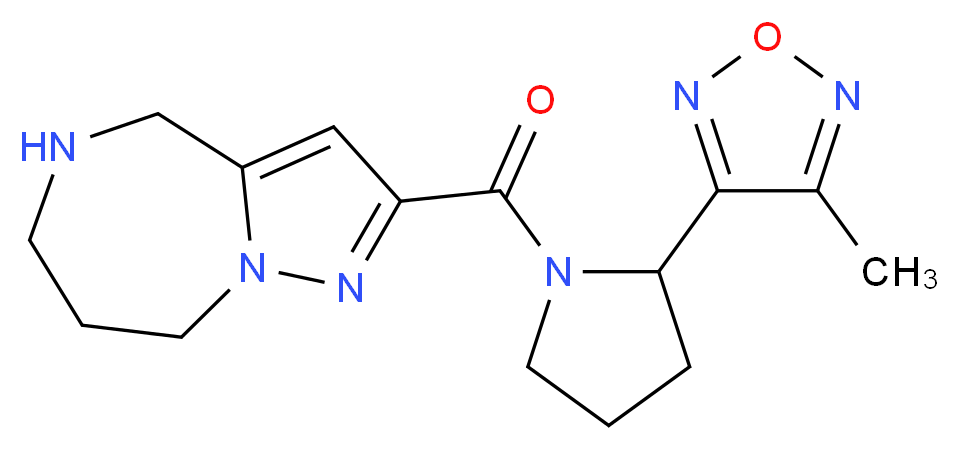 2-{[2-(4-methyl-1,2,5-oxadiazol-3-yl)pyrrolidin-1-yl]carbonyl}-5,6,7,8-tetrahydro-4H-pyrazolo[1,5-a][1,4]diazepine_Molecular_structure_CAS_)