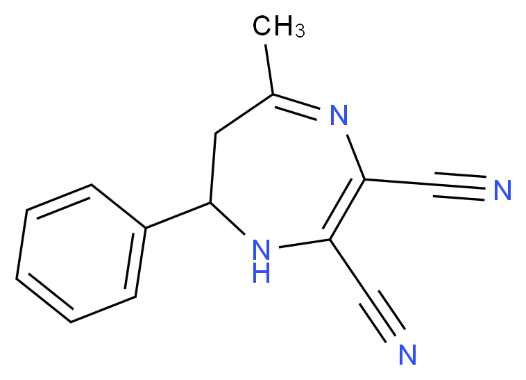 5-Methyl-7-phenyl-6,7-dihydro-1H-1,4-diazepine-2,3-dicarbonitrile_Molecular_structure_CAS_51802-61-0)