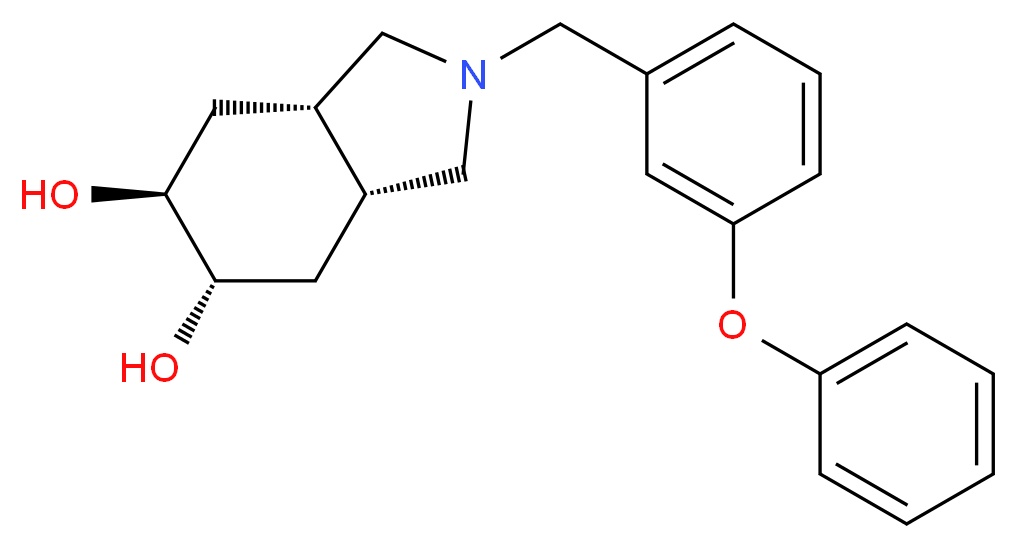 (3aR*,5S*,6S*,7aS*)-2-(3-phenoxybenzyl)octahydro-1H-isoindole-5,6-diol_Molecular_structure_CAS_)
