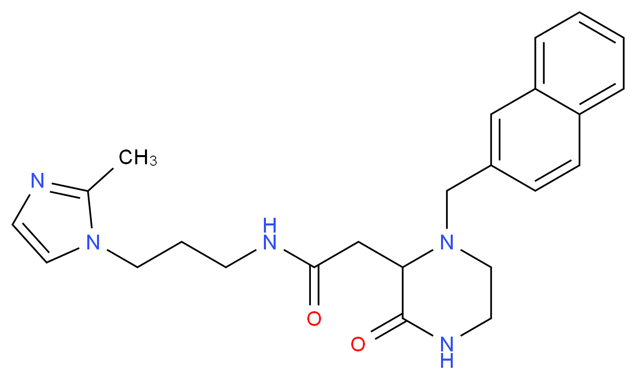 N-[3-(2-methyl-1H-imidazol-1-yl)propyl]-2-[1-(2-naphthylmethyl)-3-oxo-2-piperazinyl]acetamide_Molecular_structure_CAS_)