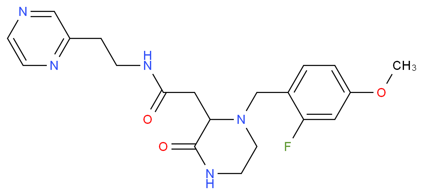 2-[1-(2-fluoro-4-methoxybenzyl)-3-oxo-2-piperazinyl]-N-[2-(2-pyrazinyl)ethyl]acetamide_Molecular_structure_CAS_)