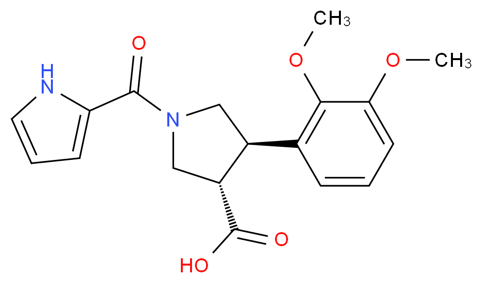 (3S*,4R*)-4-(2,3-dimethoxyphenyl)-1-(1H-pyrrol-2-ylcarbonyl)pyrrolidine-3-carboxylic acid_Molecular_structure_CAS_)
