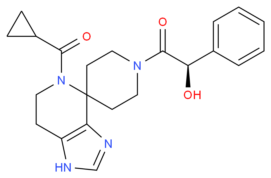 (1R)-2-[5-(cyclopropylcarbonyl)-1,5,6,7-tetrahydro-1'H-spiro[imidazo[4,5-c]pyridine-4,4'-piperidin]-1'-yl]-2-oxo-1-phenylethanol_Molecular_structure_CAS_)