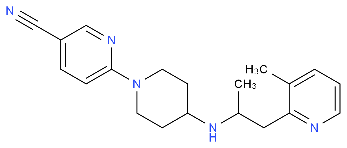 6-(4-{[1-methyl-2-(3-methylpyridin-2-yl)ethyl]amino}piperidin-1-yl)nicotinonitrile_Molecular_structure_CAS_)