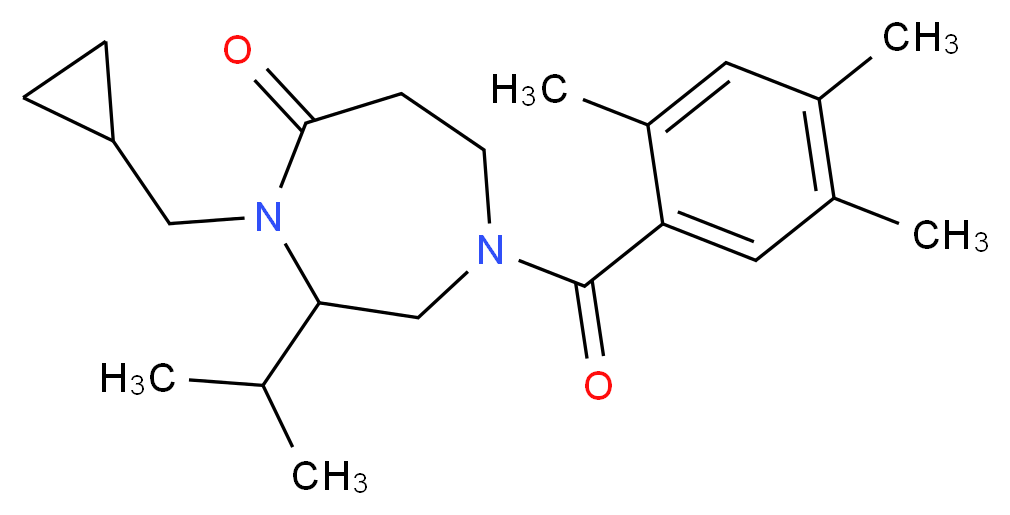 4-(cyclopropylmethyl)-3-isopropyl-1-(2,4,5-trimethylbenzoyl)-1,4-diazepan-5-one_Molecular_structure_CAS_)