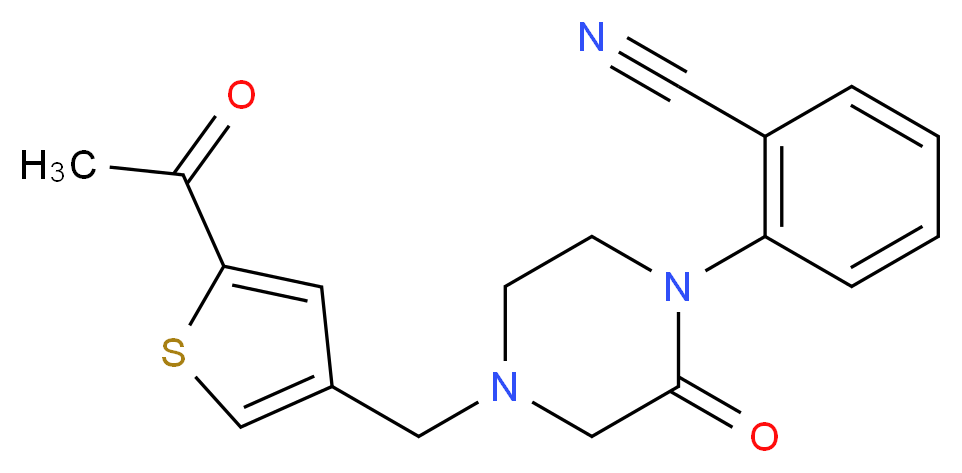 2-{4-[(5-acetyl-3-thienyl)methyl]-2-oxo-1-piperazinyl}benzonitrile_Molecular_structure_CAS_)