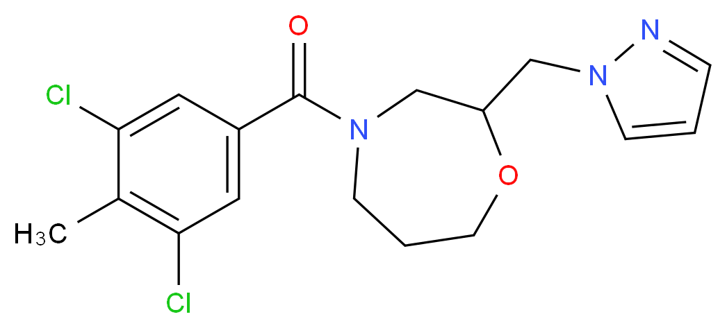 4-(3,5-dichloro-4-methylbenzoyl)-2-(1H-pyrazol-1-ylmethyl)-1,4-oxazepane_Molecular_structure_CAS_)