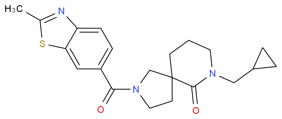 7-(cyclopropylmethyl)-2-[(2-methyl-1,3-benzothiazol-6-yl)carbonyl]-2,7-diazaspiro[4.5]decan-6-one_Molecular_structure_CAS_)