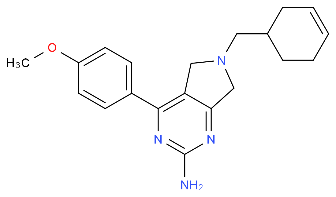 6-(cyclohex-3-en-1-ylmethyl)-4-(4-methoxyphenyl)-6,7-dihydro-5H-pyrrolo[3,4-d]pyrimidin-2-amine_Molecular_structure_CAS_)