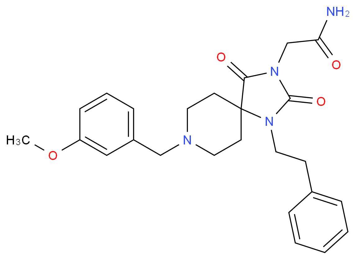 2-[8-(3-methoxybenzyl)-2,4-dioxo-1-(2-phenylethyl)-1,3,8-triazaspiro[4.5]dec-3-yl]acetamide_Molecular_structure_CAS_)