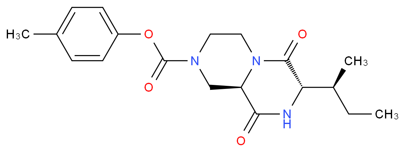 4-methylphenyl (7S,9aR)-7-[(1S)-1-methylpropyl]-6,9-dioxooctahydro-2H-pyrazino[1,2-a]pyrazine-2-carboxylate_Molecular_structure_CAS_)