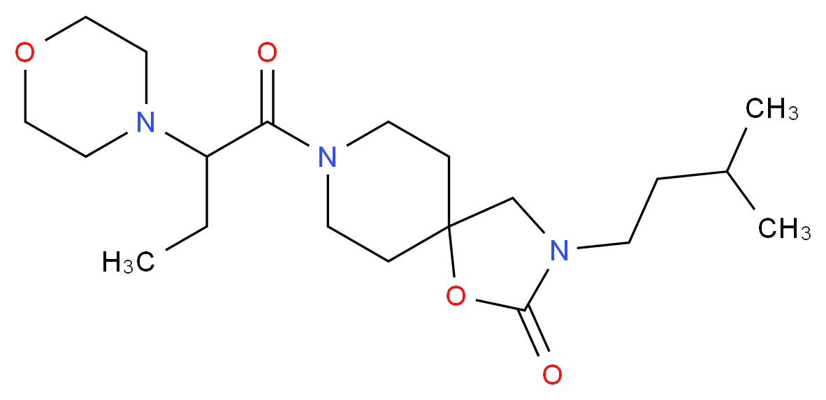 3-(3-methylbutyl)-8-(2-morpholin-4-ylbutanoyl)-1-oxa-3,8-diazaspiro[4.5]decan-2-one_Molecular_structure_CAS_)