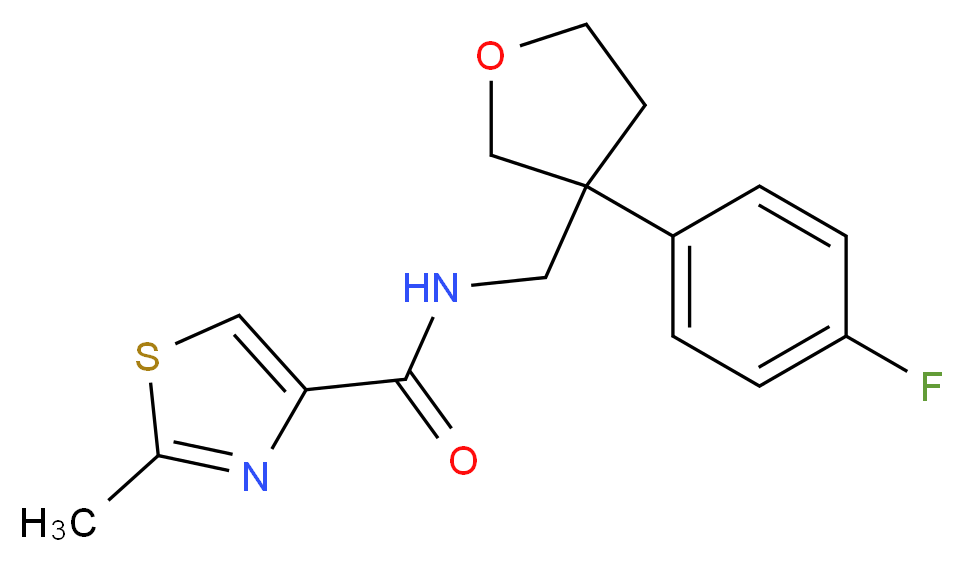 N-{[3-(4-fluorophenyl)tetrahydrofuran-3-yl]methyl}-2-methyl-1,3-thiazole-4-carboxamide_Molecular_structure_CAS_)