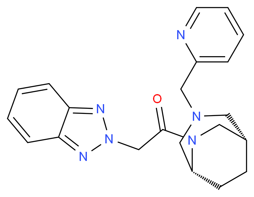 2-{2-oxo-2-[(1S*,5R*)-3-(pyridin-2-ylmethyl)-3,6-diazabicyclo[3.2.2]non-6-yl]ethyl}-2H-1,2,3-benzotriazole_Molecular_structure_CAS_)
