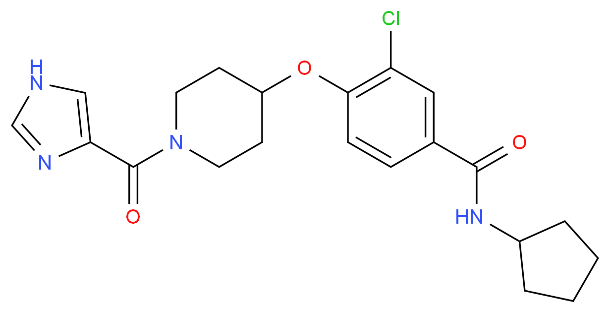 3-chloro-N-cyclopentyl-4-{[1-(1H-imidazol-4-ylcarbonyl)-4-piperidinyl]oxy}benzamide_Molecular_structure_CAS_)