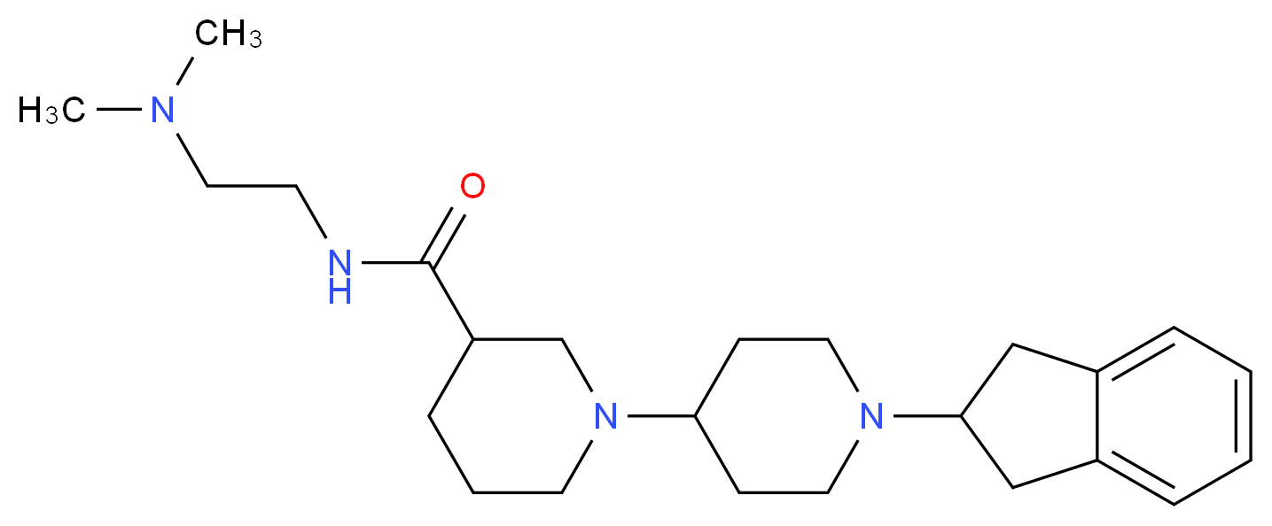 1'-(2,3-dihydro-1H-inden-2-yl)-N-[2-(dimethylamino)ethyl]-1,4'-bipiperidine-3-carboxamide_Molecular_structure_CAS_)