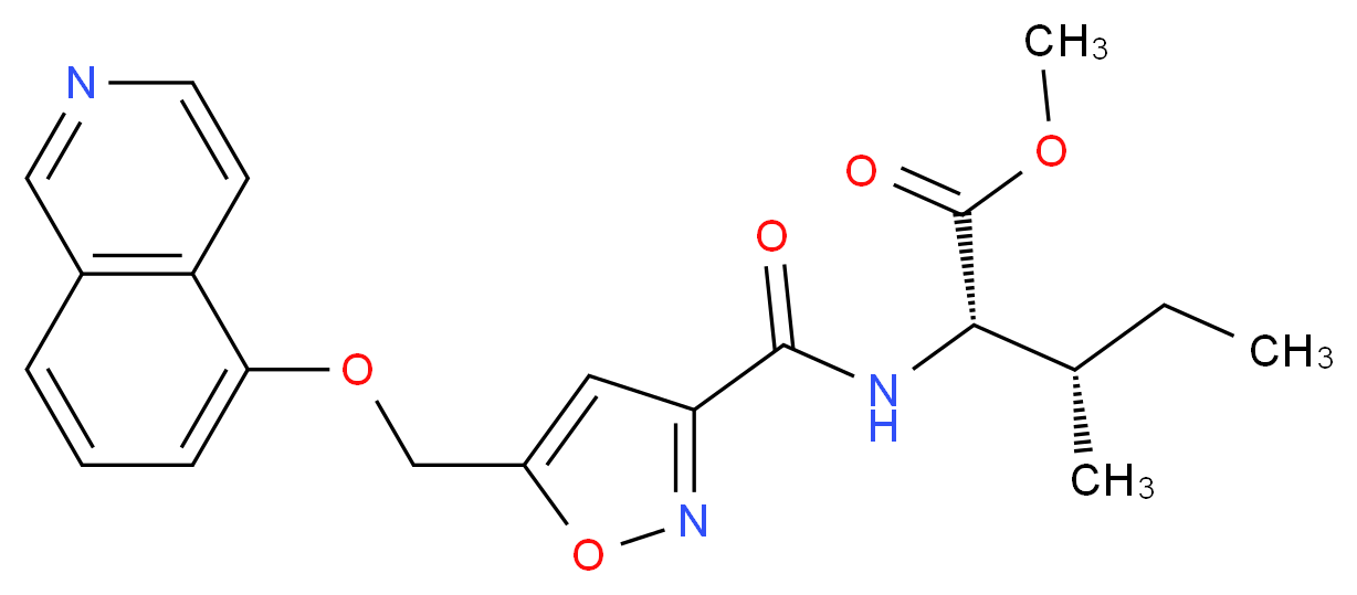 methyl N-({5-[(5-isoquinolinyloxy)methyl]-3-isoxazolyl}carbonyl)-L-isoleucinate_Molecular_structure_CAS_)