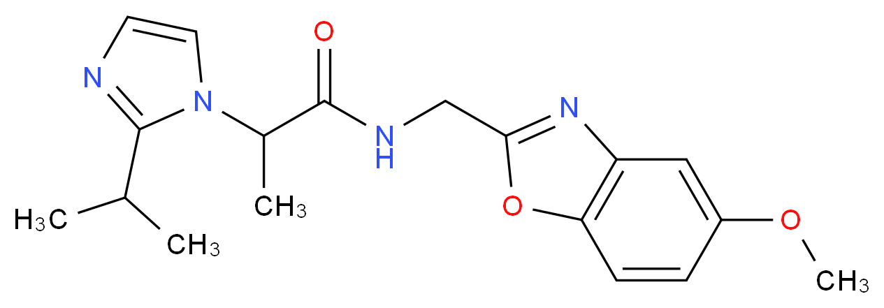2-(2-isopropyl-1H-imidazol-1-yl)-N-[(5-methoxy-1,3-benzoxazol-2-yl)methyl]propanamide_Molecular_structure_CAS_)