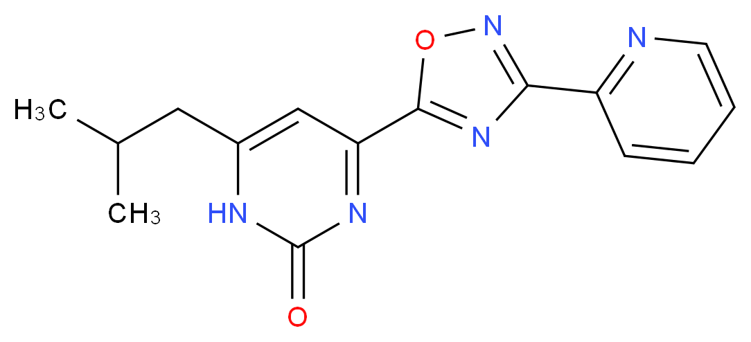 6-isobutyl-4-[3-(2-pyridinyl)-1,2,4-oxadiazol-5-yl]-2(1H)-pyrimidinone_Molecular_structure_CAS_)