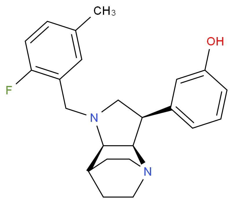 3-[(3R*,3aR*,7aR*)-1-(2-fluoro-5-methylbenzyl)octahydro-4,7-ethanopyrrolo[3,2-b]pyridin-3-yl]phenol_Molecular_structure_CAS_)