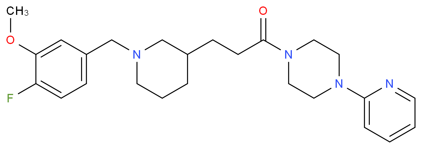 1-{3-[1-(4-fluoro-3-methoxybenzyl)-3-piperidinyl]propanoyl}-4-(2-pyridinyl)piperazine_Molecular_structure_CAS_)