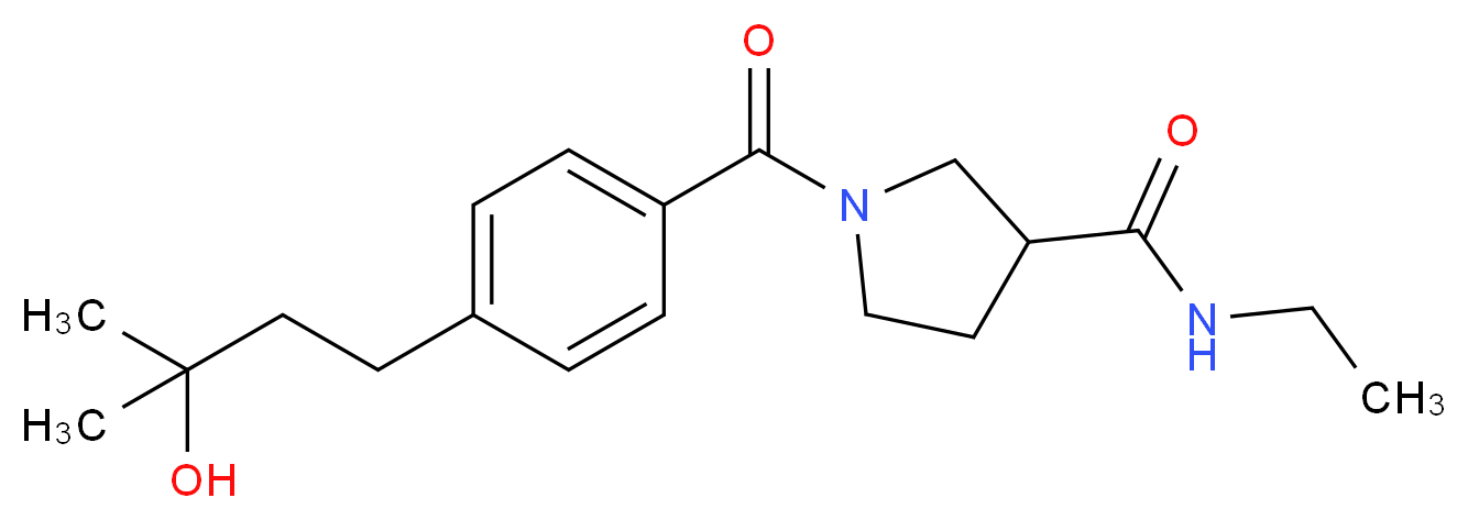N-ethyl-1-[4-(3-hydroxy-3-methylbutyl)benzoyl]-3-pyrrolidinecarboxamide_Molecular_structure_CAS_)
