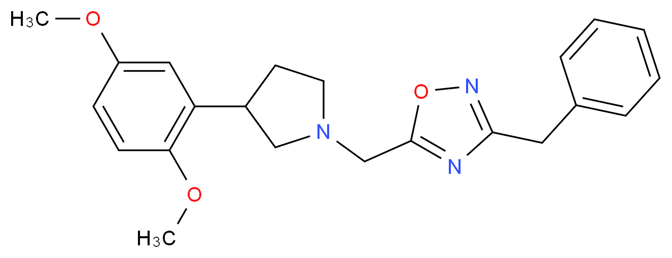 3-benzyl-5-{[3-(2,5-dimethoxyphenyl)-1-pyrrolidinyl]methyl}-1,2,4-oxadiazole_Molecular_structure_CAS_)