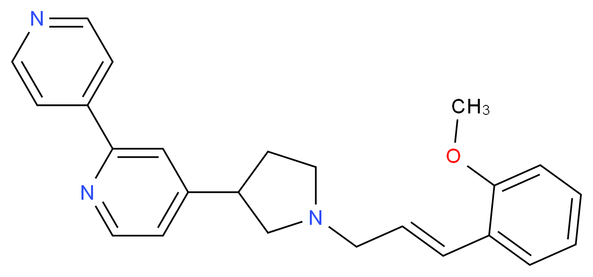 4-{1-[(2E)-3-(2-methoxyphenyl)prop-2-en-1-yl]pyrrolidin-3-yl}-2,4'-bipyridine_Molecular_structure_CAS_)