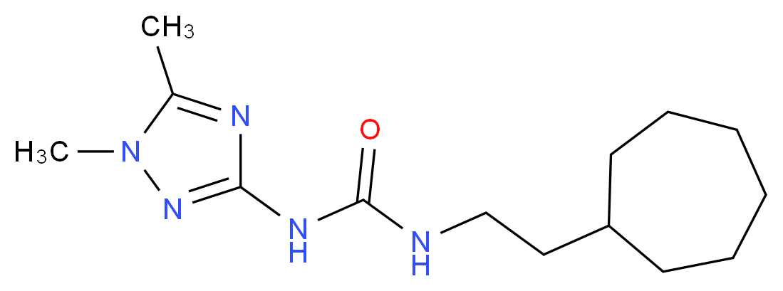 N-(2-cycloheptylethyl)-N'-(1,5-dimethyl-1H-1,2,4-triazol-3-yl)urea_Molecular_structure_CAS_)