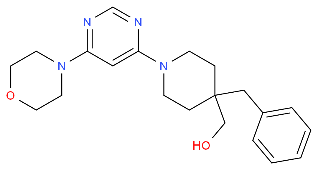 [4-benzyl-1-(6-morpholin-4-ylpyrimidin-4-yl)piperidin-4-yl]methanol_Molecular_structure_CAS_)