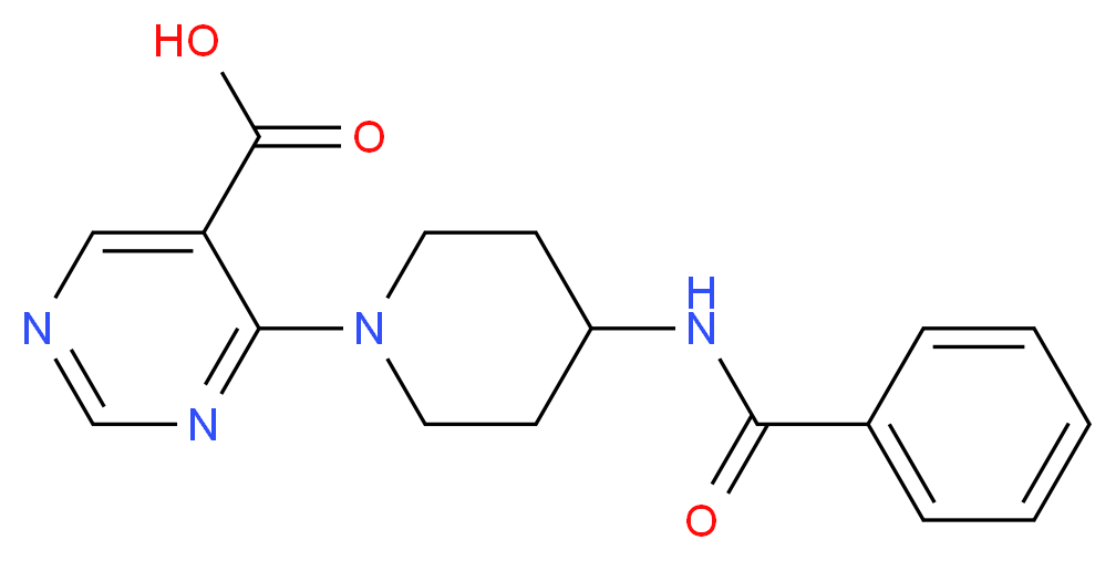 4-[4-(benzoylamino)piperidin-1-yl]pyrimidine-5-carboxylic acid_Molecular_structure_CAS_)