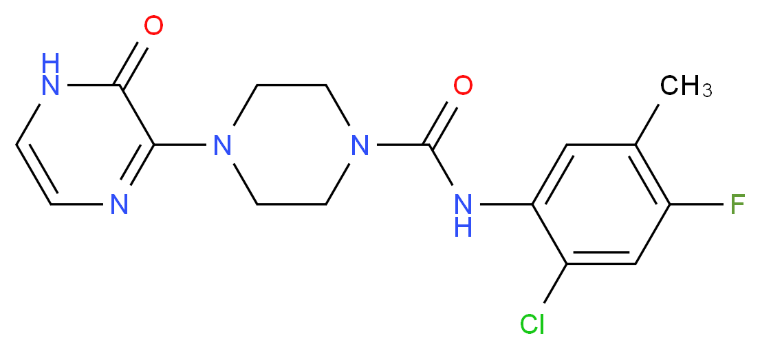 N-(2-chloro-4-fluoro-5-methylphenyl)-4-(3-oxo-3,4-dihydropyrazin-2-yl)piperazine-1-carboxamide_Molecular_structure_CAS_)