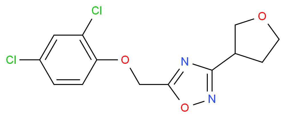 5-[(2,4-dichlorophenoxy)methyl]-3-(tetrahydrofuran-3-yl)-1,2,4-oxadiazole_Molecular_structure_CAS_)