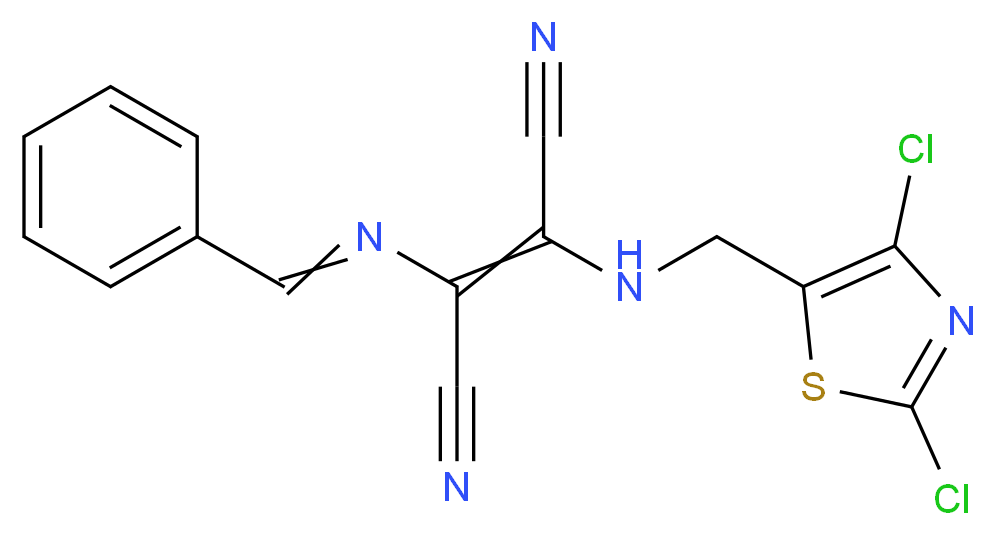 2-(benzylideneamino)-3-{[(2,4-dichloro-1,3-thiazol-5-yl)methyl]amino}but-2-enedinitrile_Molecular_structure_CAS_)