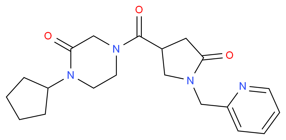 1-cyclopentyl-4-{[5-oxo-1-(2-pyridinylmethyl)-3-pyrrolidinyl]carbonyl}-2-piperazinone_Molecular_structure_CAS_)