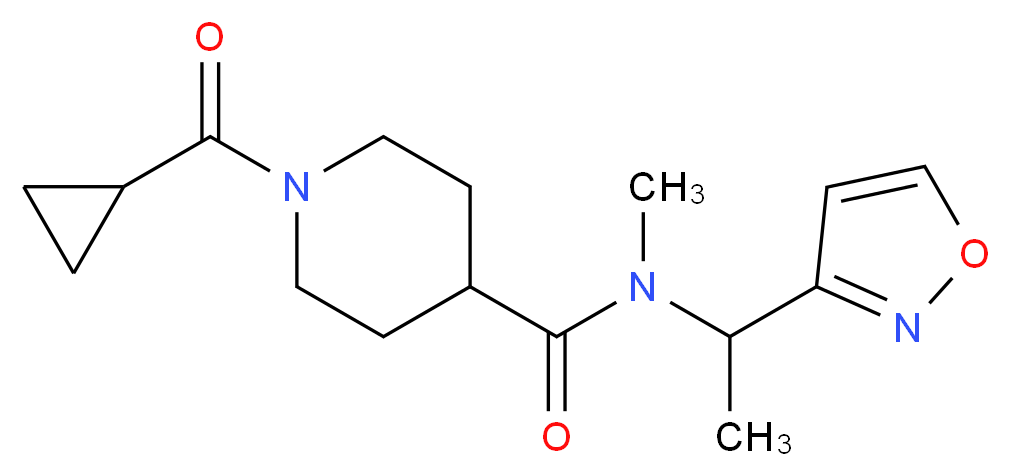1-(cyclopropylcarbonyl)-N-[1-(3-isoxazolyl)ethyl]-N-methyl-4-piperidinecarboxamide_Molecular_structure_CAS_)