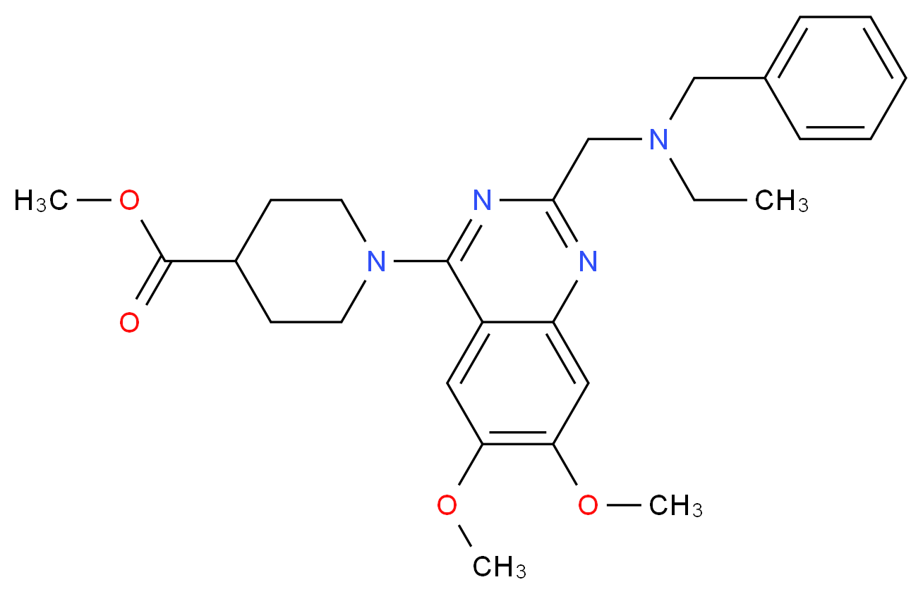 methyl 1-(2-{[benzyl(ethyl)amino]methyl}-6,7-dimethoxy-4-quinazolinyl)-4-piperidinecarboxylate_Molecular_structure_CAS_)