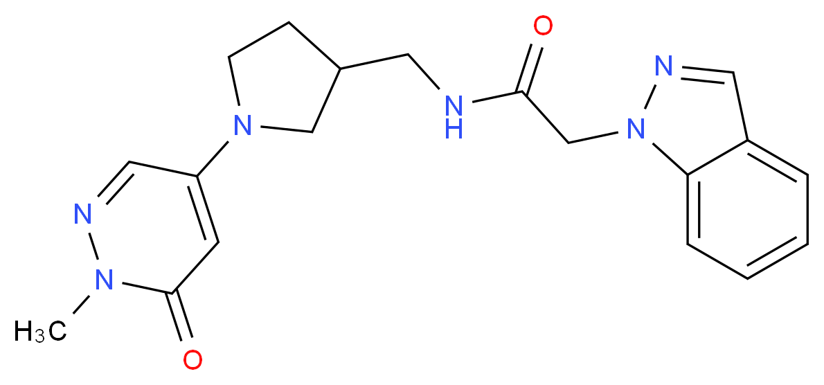 2-(1H-indazol-1-yl)-N-{[1-(1-methyl-6-oxo-1,6-dihydropyridazin-4-yl)pyrrolidin-3-yl]methyl}acetamide_Molecular_structure_CAS_)