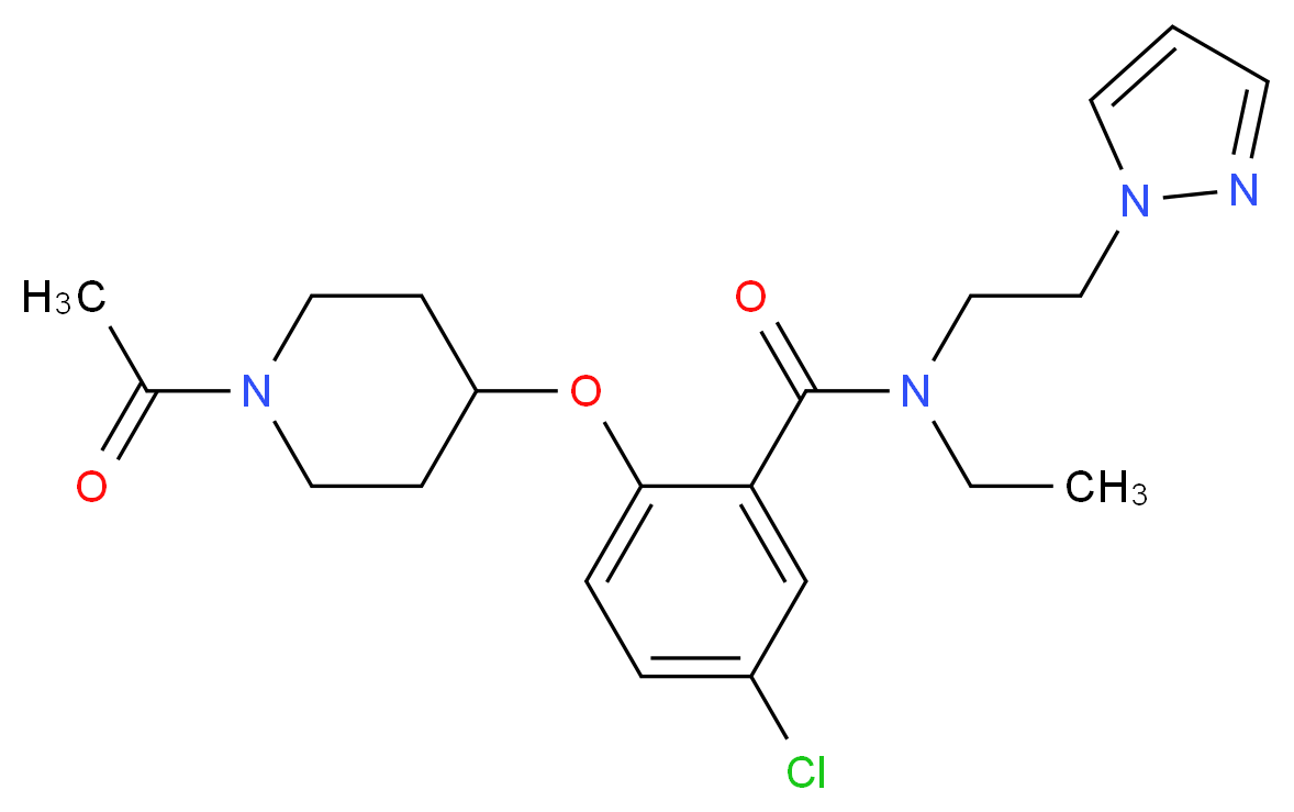 2-[(1-acetyl-4-piperidinyl)oxy]-5-chloro-N-ethyl-N-[2-(1H-pyrazol-1-yl)ethyl]benzamide_Molecular_structure_CAS_)