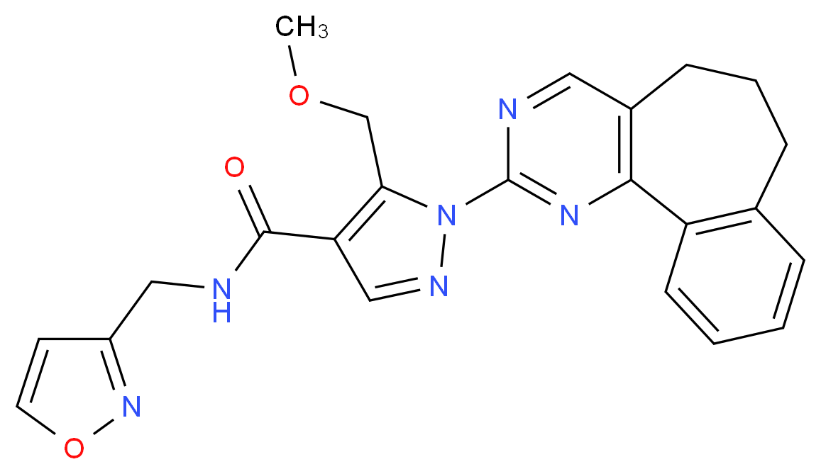 1-(6,7-dihydro-5H-benzo[6,7]cyclohepta[1,2-d]pyrimidin-2-yl)-N-(3-isoxazolylmethyl)-5-(methoxymethyl)-1H-pyrazole-4-carboxamide_Molecular_structure_CAS_)