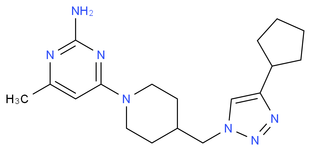 4-{4-[(4-cyclopentyl-1H-1,2,3-triazol-1-yl)methyl]piperidin-1-yl}-6-methylpyrimidin-2-amine_Molecular_structure_CAS_)