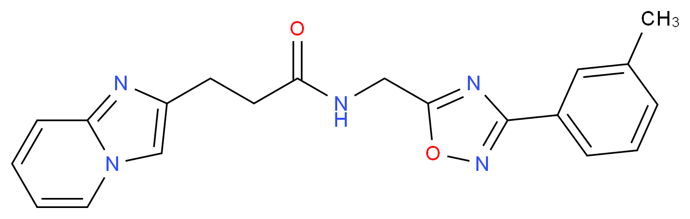 3-imidazo[1,2-a]pyridin-2-yl-N-{[3-(3-methylphenyl)-1,2,4-oxadiazol-5-yl]methyl}propanamide_Molecular_structure_CAS_)