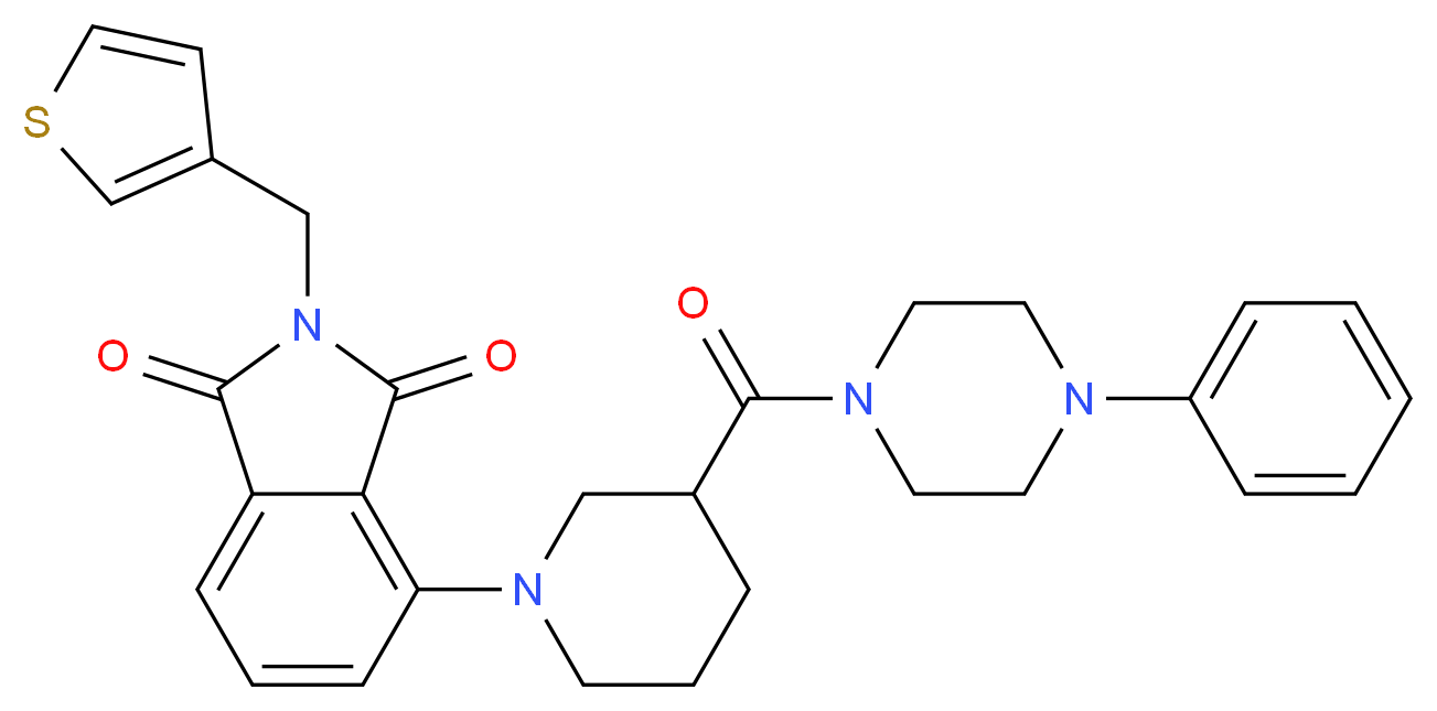 4-{3-[(4-phenyl-1-piperazinyl)carbonyl]-1-piperidinyl}-2-(3-thienylmethyl)-1H-isoindole-1,3(2H)-dione_Molecular_structure_CAS_)