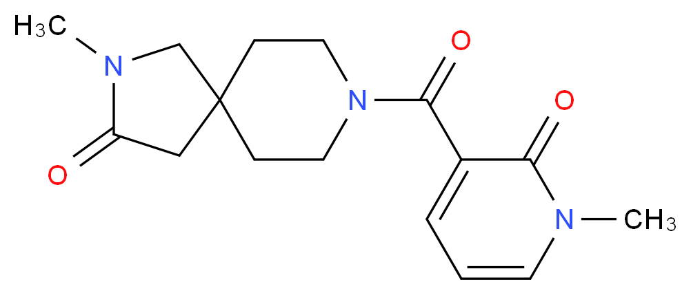 2-methyl-8-[(1-methyl-2-oxo-1,2-dihydro-3-pyridinyl)carbonyl]-2,8-diazaspiro[4.5]decan-3-one_Molecular_structure_CAS_)