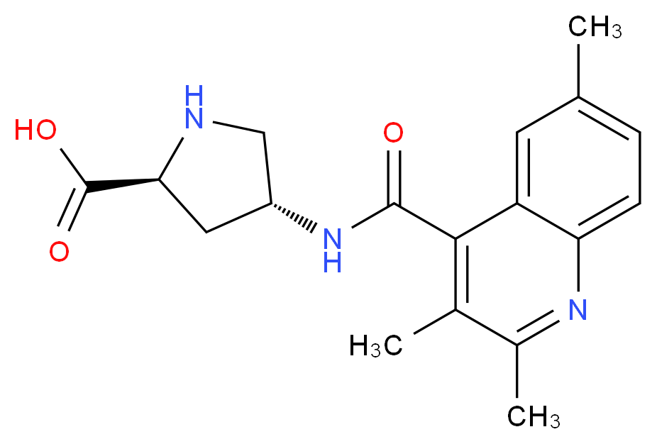 (4R)-4-{[(2,3,6-trimethyl-4-quinolinyl)carbonyl]amino}-L-proline_Molecular_structure_CAS_)