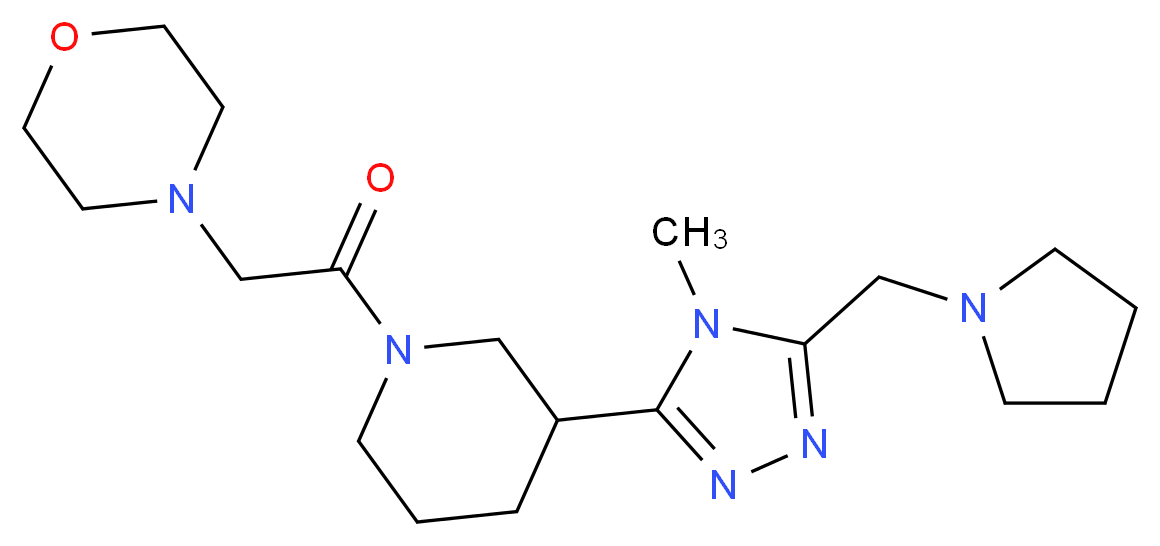 4-(2-{3-[4-methyl-5-(pyrrolidin-1-ylmethyl)-4H-1,2,4-triazol-3-yl]piperidin-1-yl}-2-oxoethyl)morpholine_Molecular_structure_CAS_)