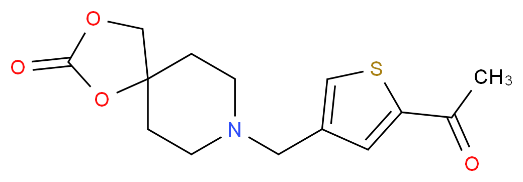 8-[(5-acetyl-3-thienyl)methyl]-1,3-dioxa-8-azaspiro[4.5]decan-2-one_Molecular_structure_CAS_)