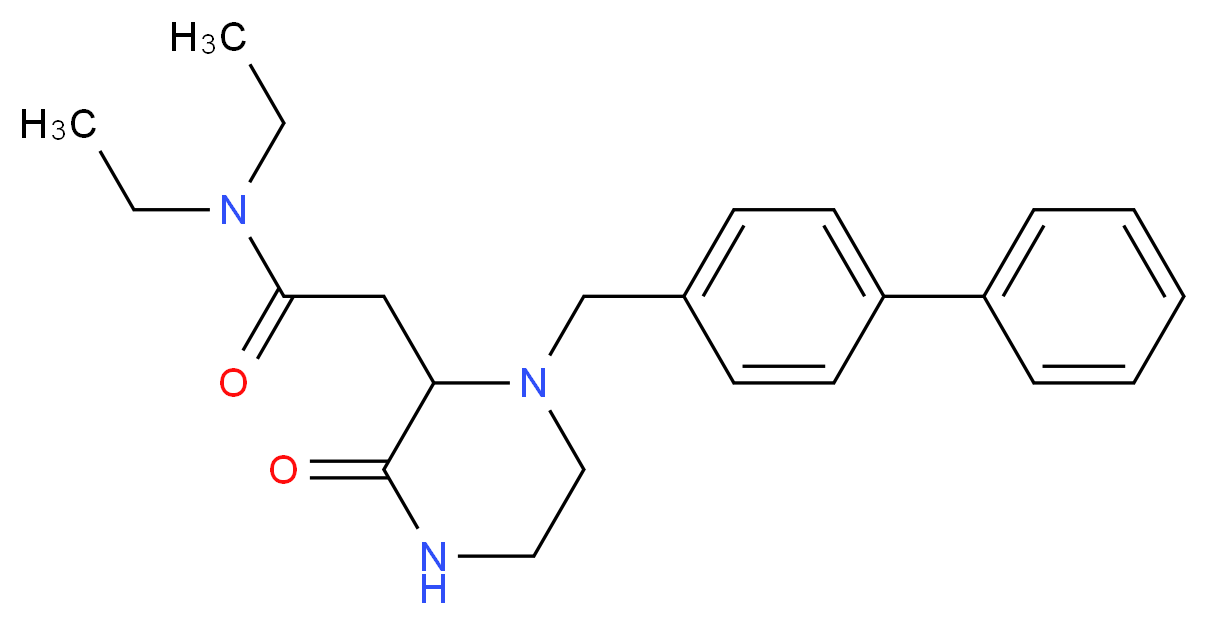 2-[1-(4-biphenylylmethyl)-3-oxo-2-piperazinyl]-N,N-diethylacetamide_Molecular_structure_CAS_)