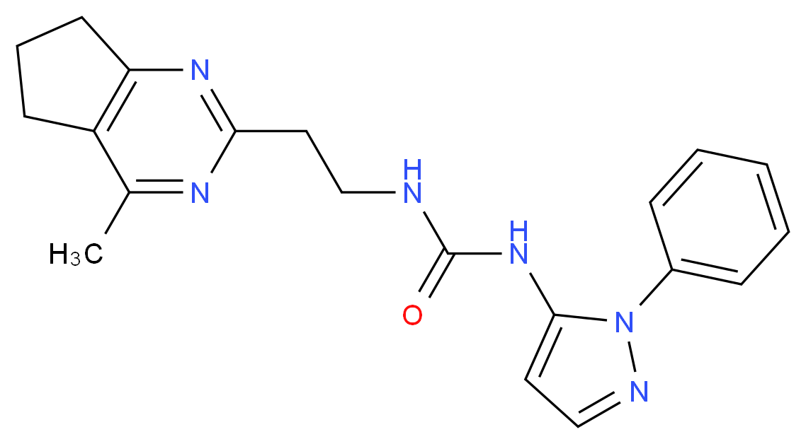 N-[2-(4-methyl-6,7-dihydro-5H-cyclopenta[d]pyrimidin-2-yl)ethyl]-N'-(1-phenyl-1H-pyrazol-5-yl)urea_Molecular_structure_CAS_)