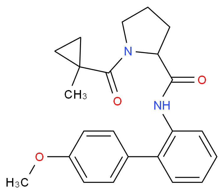 N-(4'-methoxy-2-biphenylyl)-1-[(1-methylcyclopropyl)carbonyl]prolinamide_Molecular_structure_CAS_)